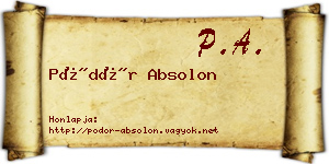 Pödör Absolon névjegykártya